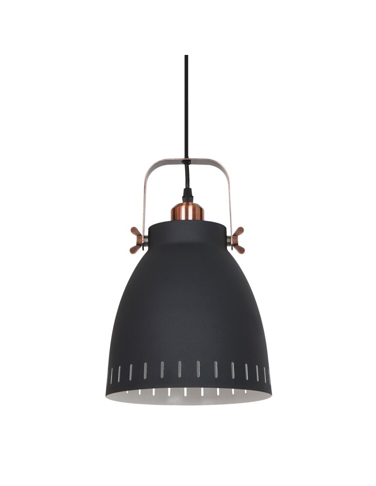 Pendant lamps - ITALUX Franklin Pendant E27 1x60W Graphite/Red MD-HN8026M-B+RC - product kolory-swiatla.pl 1
