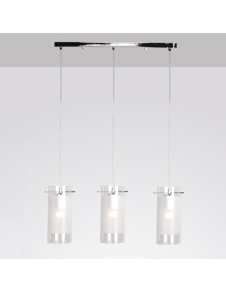 Pendant lamps - ITALUX Blend Pendant E27 3x60W Chrome MDF9489/3 - product kolory-swiatla.pl 1