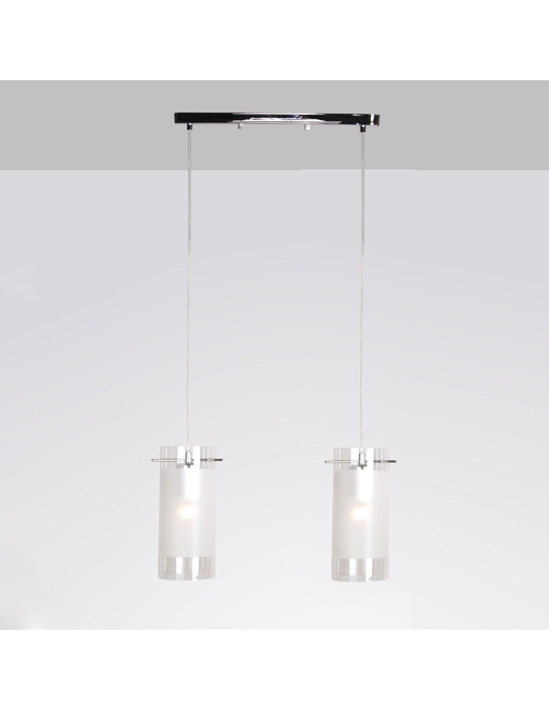 Pendant lamps - ITALUX Blend Pendant E27 2x60W Chrome MDF9489/2 - product kolory-swiatla.pl 1