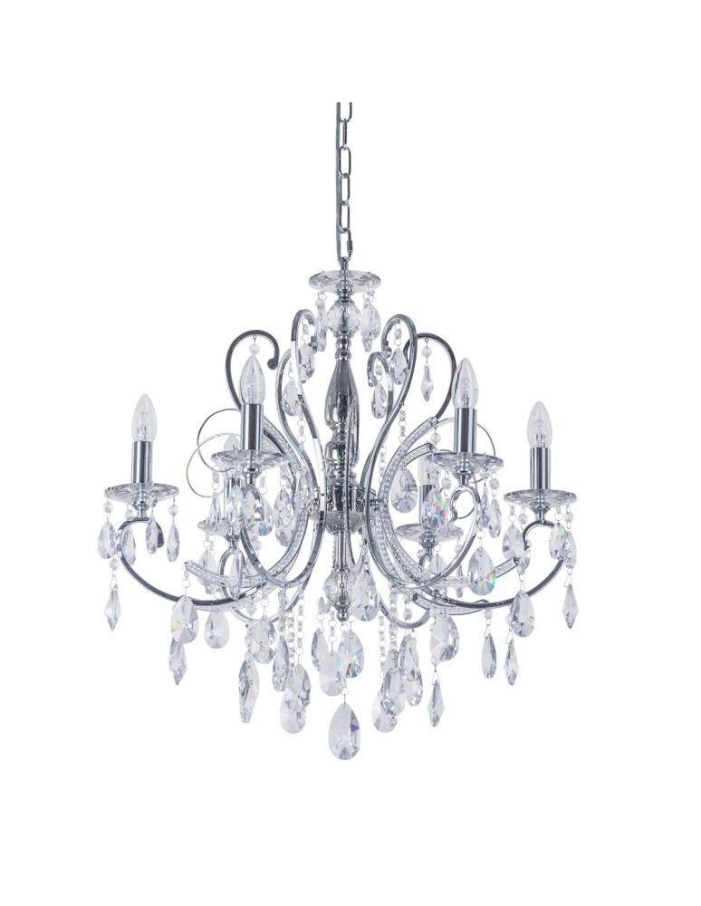 Chandelier chandeliers - ITALUX Barocco Chrome Chandelier E14 6x40W Chrome MD72709-6A - product kolory-swiatla.pl 1