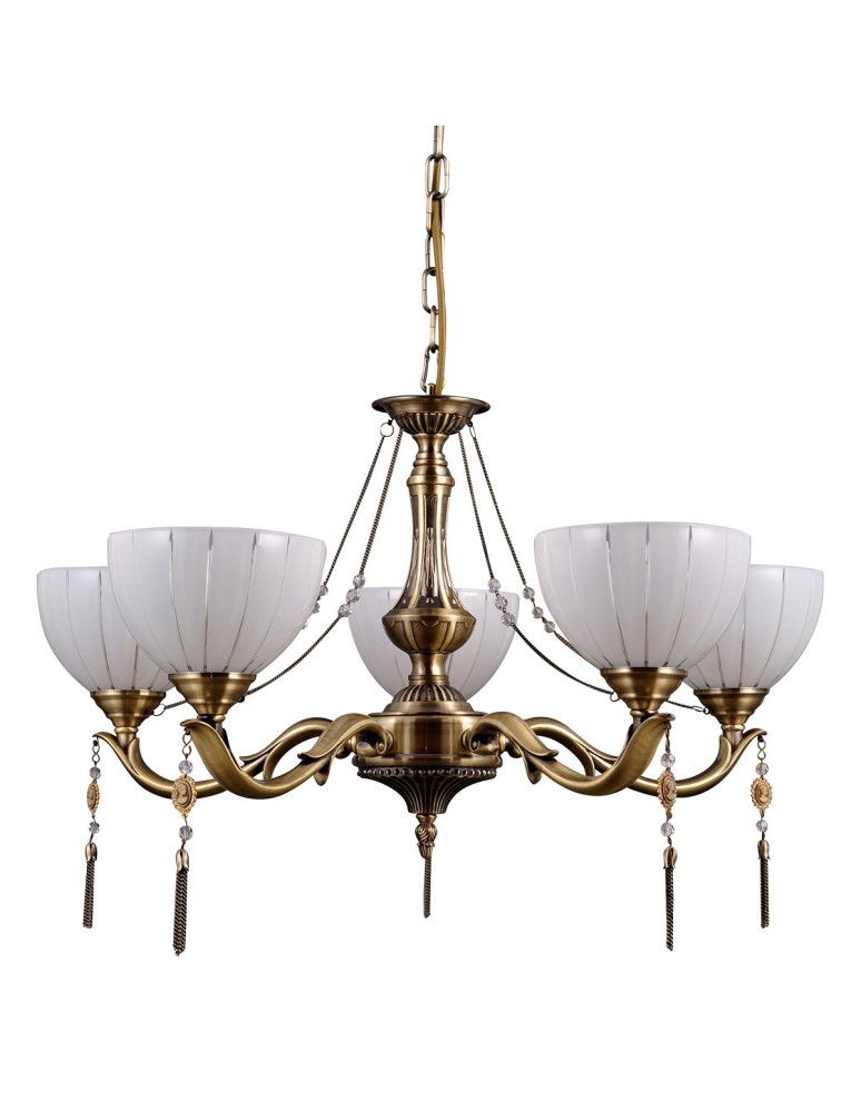 Retro chandeliers - ITALUX Baxio Chandelier E27 5x60W Gold MD38445-5 - product kolory-swiatla.pl 1