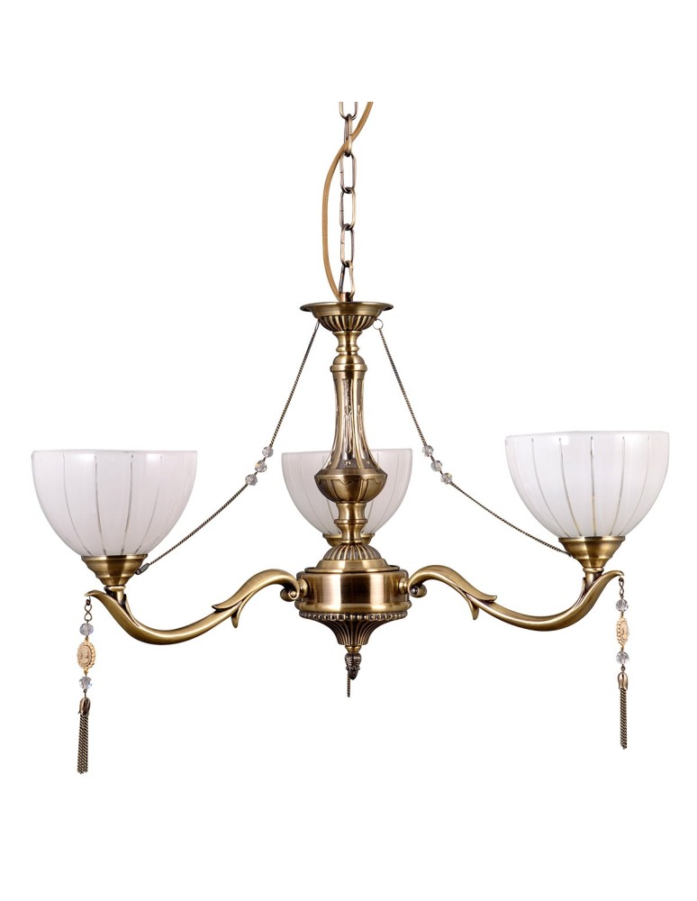 Retro chandeliers - ITALUX Baxio Chandelier E27 3x60W Gold MD38445-3 - product kolory-swiatla.pl 1
