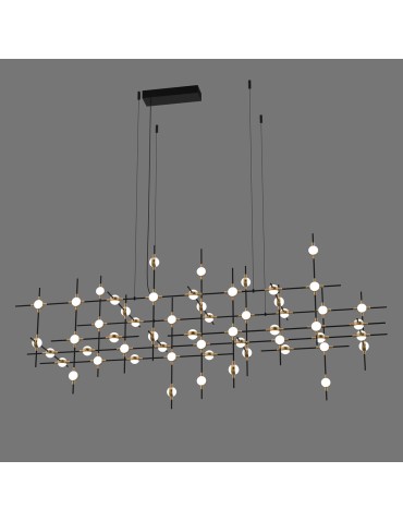 ITALUX Provenza LED Pendant Integrated 132W 3000K Black/Gold MD18001067-55A BG.