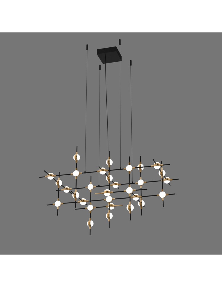 Designer pendant lamps - ITALUX Provenza LED Pendant Integrated 72W 3000K 4800lm Black/Gold MD18001067-30A BG. - product kolory-swiatla.pl 1