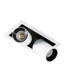 Flush-mounted lamps - pendants - ITALUX Mercanta Double 4000K Recessed ceiling LED integrated 12W 4000K 1640lm White/Black GL7117-2/12W 4000K WH+BL - product 1
