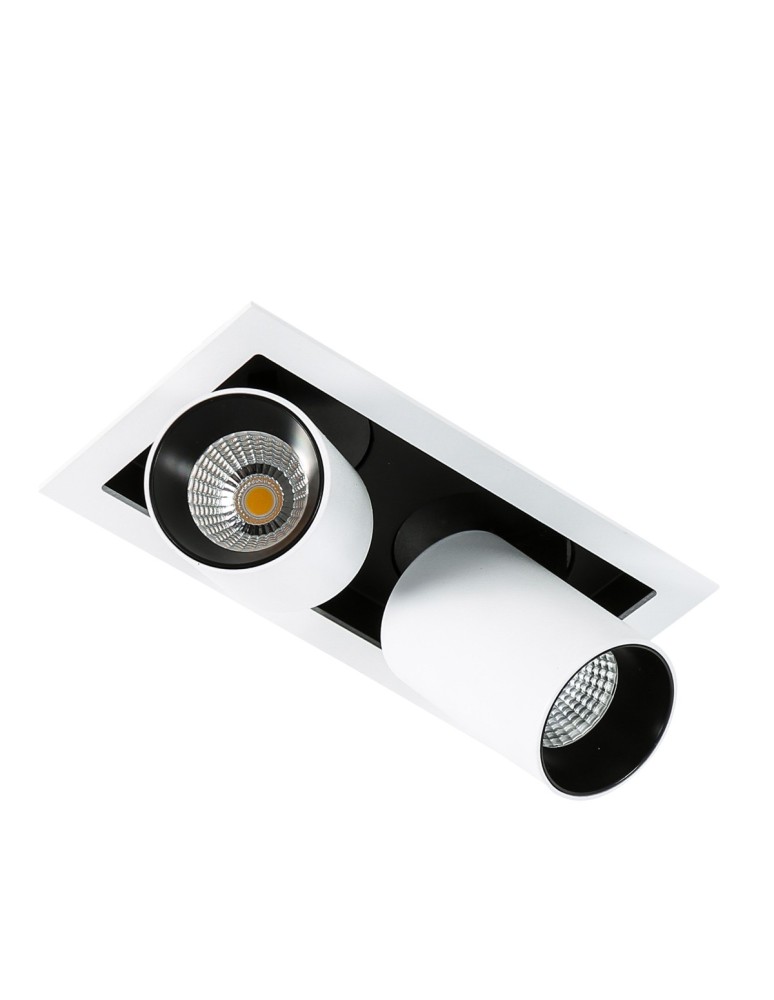 Flush-mounted lamps - pendants - ITALUX Mercanta Double 4000K Recessed ceiling LED integrated 12W 4000K 1640lm White/Black GL7117-2/12W 4000K WH+BL - product kolory-swiatla.pl 1