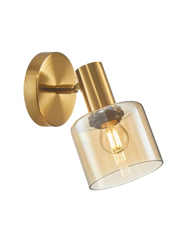 ITALUX Santia Wall lamp E27 1x40W Brass WL-65342-1 BRO+AMBER