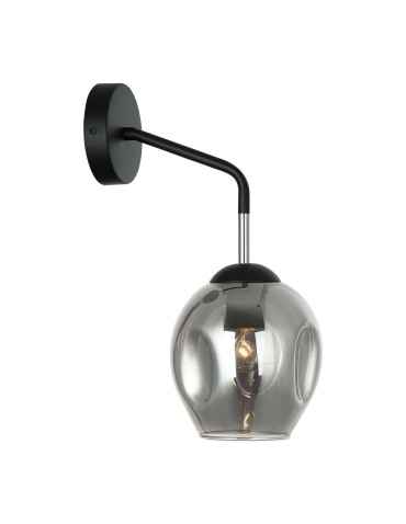 ITALUX Borgo Wall lamp E27 1x40W Black/Smoky WL-30843-1 BK+SG