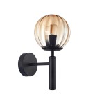 Scandinavian style wall lamps - ITALUX Ravena Wall lamp E27 1x10W Black WL-2324-1 BK+AMB - product 1