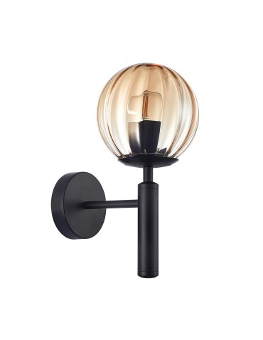 ITALUX Ravena Wall lamp E27 1x10W Black WL-2324-1 BK+AMB