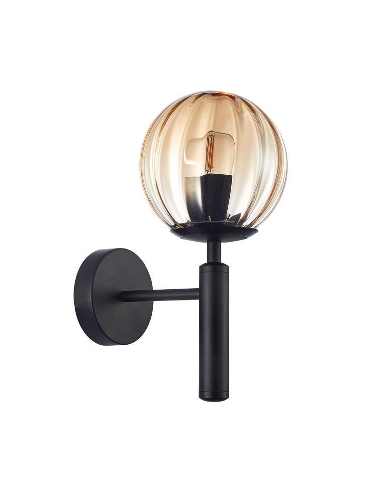 Scandinavian style wall lamps - ITALUX Ravena Wall lamp E27 1x10W Black WL-2324-1 BK+AMB - product kolory-swiatla.pl 1