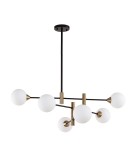 Pendant lamps spheres - ITALUX Marino Pendant G9 6x25W Black/Brass PND-9148-6-OPAL - product 1