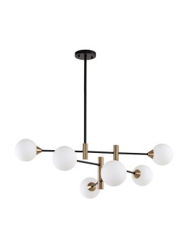 ITALUX Marino Pendant G9 6x25W Black/Brass PND-9148-6-OPAL