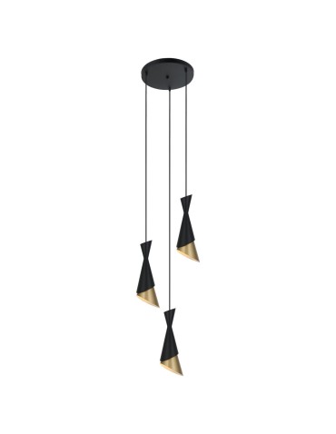 ITALUX Malia Pendant E27 3x40W Black/Gold PND-85949-3 BK+GD