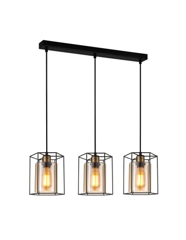 ITALUX Kalula Pendant E27 3x40W Black PND-78901-3-BK+AMB