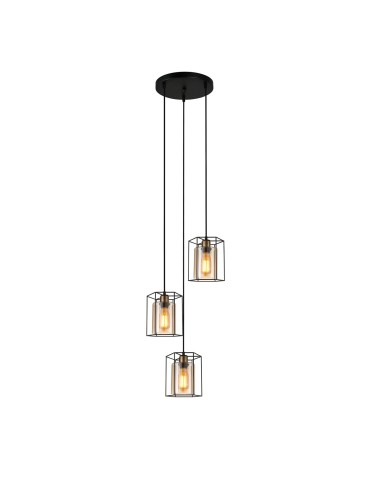 ITALUX Kalula Pendant E27 3x40W Black PND-78901-3A-BK+AMB
