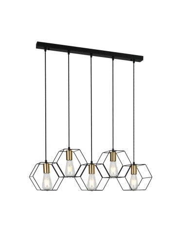 ITALUX Aina Pendant E27 5x40W Black PND-74889-5-BK