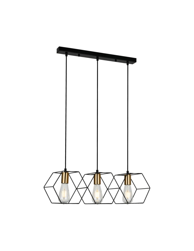 Pendant lamps on a strip - ITALUX Aina Pendant E27 3x40W Black PND-74889-3-BK - product kolory-swiatla.pl 1