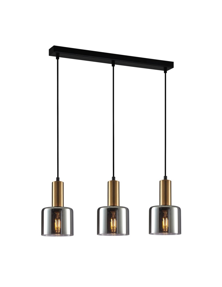Pendant lamps on a strip - ITALUX Santia Pendant E27 3x40W Copper PND-65342-3-BRO+SG - product kolory-swiatla.pl 1