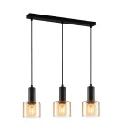Pendant lamps on a strip - ITALUX Santia Pendant E27 3x40W Black PND-65342-3-BK+AMB - product 1