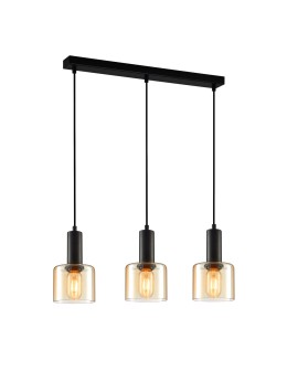 ITALUX Santia Wisząca E27 3x40W Czarny PND-65342-3-BK+AMB