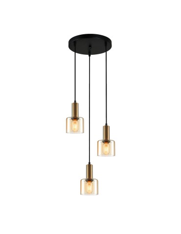 ITALUX Santia Pendant E27 3x40W Copper PND-65342-3A-BRO+AMB