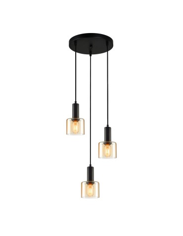 ITALUX Santia Pendant E27 3x40W Black PND-65342-3A-BK+AMB