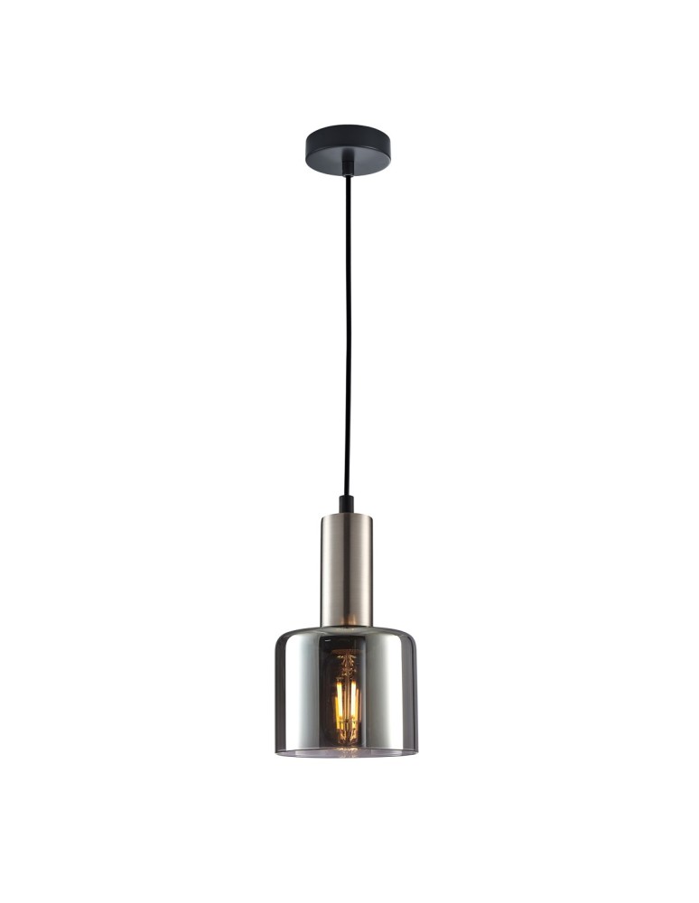 Pendant lamps - ITALUX Santia Pendant E27 1x40W Silver PND-65342-1-SC+SG - product kolory-swiatla.pl 1