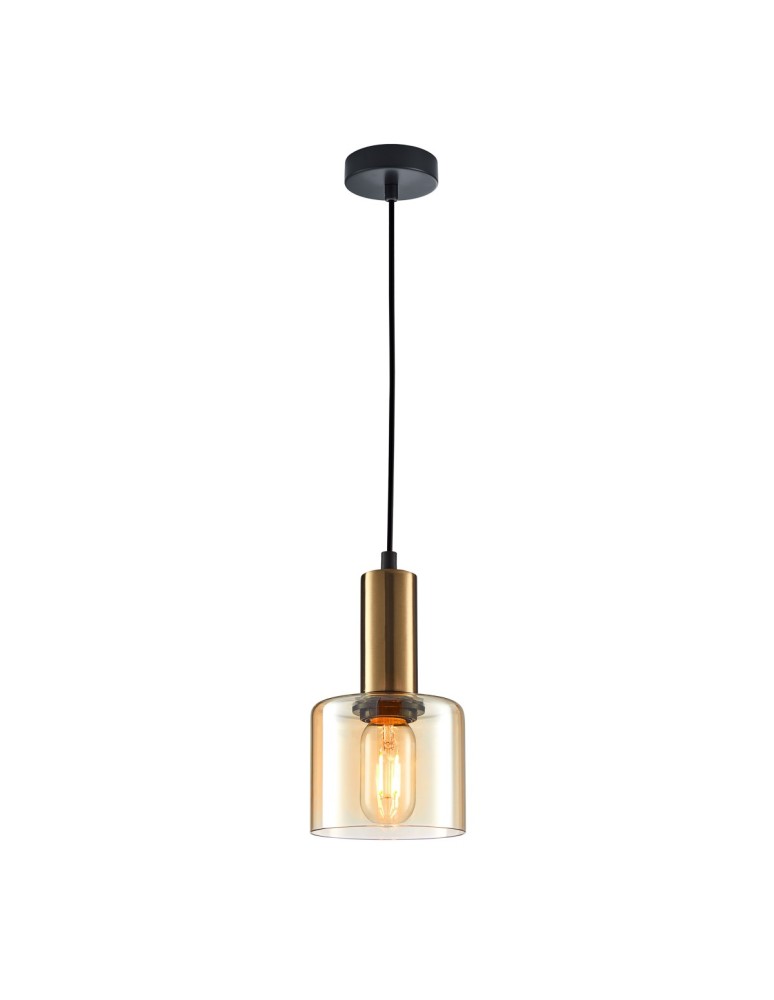 Pendant lamps - ITALUX Santia Pendant E27 1x40W Copper PND-65342-1-BRO+AMB - product kolory-swiatla.pl 1