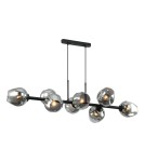 Pendant lamps - ITALUX Borgo Pendant E27 8x40W Black/Smoky PND-30843-8 BK+SG - product 1