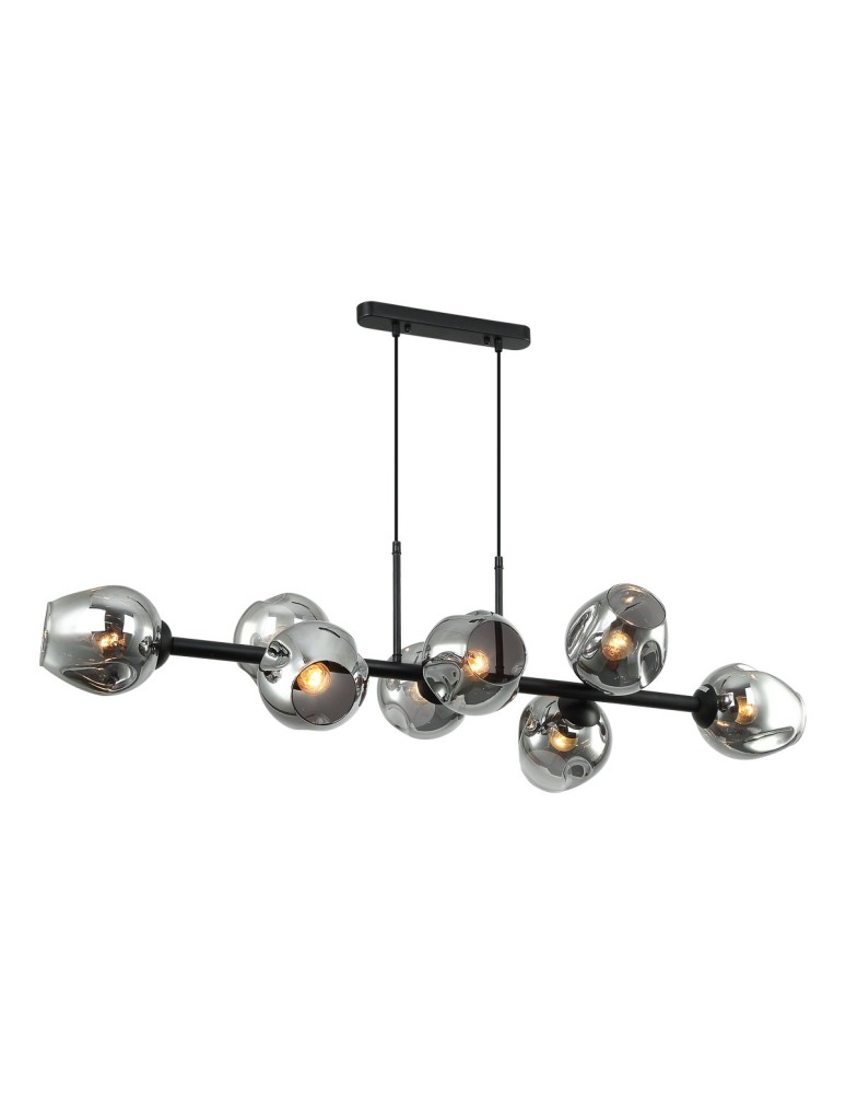Pendant lamps - ITALUX Borgo Pendant E27 8x40W Black/Smoky PND-30843-8 BK+SG - product kolory-swiatla.pl 1