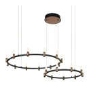 LED pendant lamps - ITALUX Alamo LED Pendant Integrated 84W 3000K 3360lm Black/Brown PND-280110130-21C-MBL - product 1