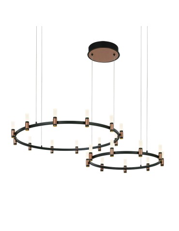 ITALUX Alamo LED Pendant Integrated 84W 3000K 3360lm Black/Brown PND-280110130-21C-MBL