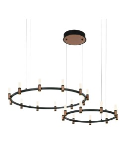 ITALUX Alamo Wisząca LED zintegrowany 84W 3000K 3360lm Czarny/Brązowy PND-280110130-21C-MBL