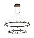 LED pendant lamps - ITALUX Alamo LED Pendant Integrated 84W 3000K 3360lm Black/Brown PND-280110130-21B-MBL - product 1