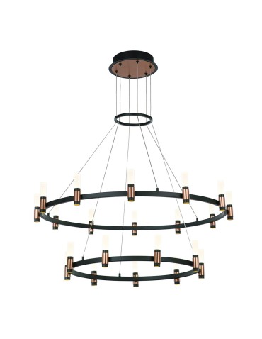 ITALUX Alamo LED Pendant Integrated 84W 3000K 3360lm Black/Brown PND-280110130-21B-MBL