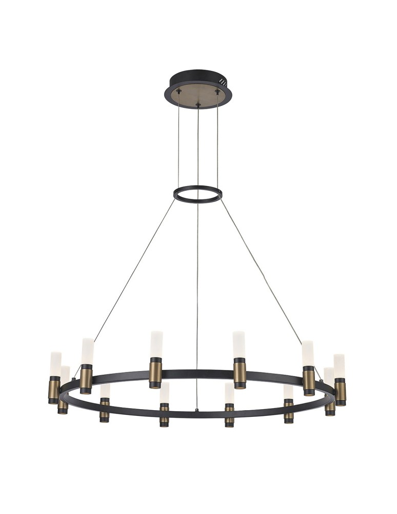 LED pendant lamps - ITALUX Alamo LED Pendant Integrated 48W 3000K 1920lm Black/Brown PND-280110130-12A-MBL - product kolory-swiatla.pl 1