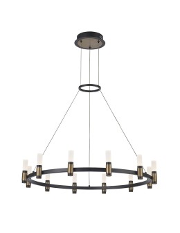 ITALUX Alamo LED Pendant Integrated 48W 3000K 1920lm Black/Brown PND-280110130-12A-MBL