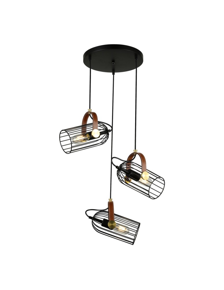 Pendant lamps - ITALUX Antoin Pendant E27 3x40W Black PND-2445-3-BK - product kolory-swiatla.pl 1