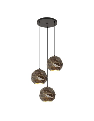 ITALUX Palermo Pendant E27 3x40W Anthracite PND-2424-3S-GR+GD