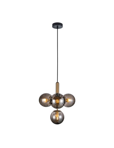 ITALUX Ravena Pendant E27 LED integrated 4x5W Brass/Smoke PND-2324-4B BRO+SG