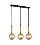 Pendant lamps on a strip - ITALUX Ravena Pendant E27 LED integrated 3x5W Brass/Amber PND-2324-3L BRO+AMB - product 1