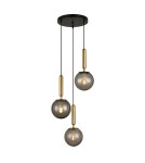 Pendant lamps - ITALUX Ravena Pendant E27 LED integrated 3x5W Brass/Smoke PND-2324-3A BRO+SG - product 1