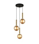 Brass-colored pendant lamps - ITALUX Ravena Pendant E27 LED integrated 3x5W Brass/Amber PND-2324-3A BRO+AMB - product 1