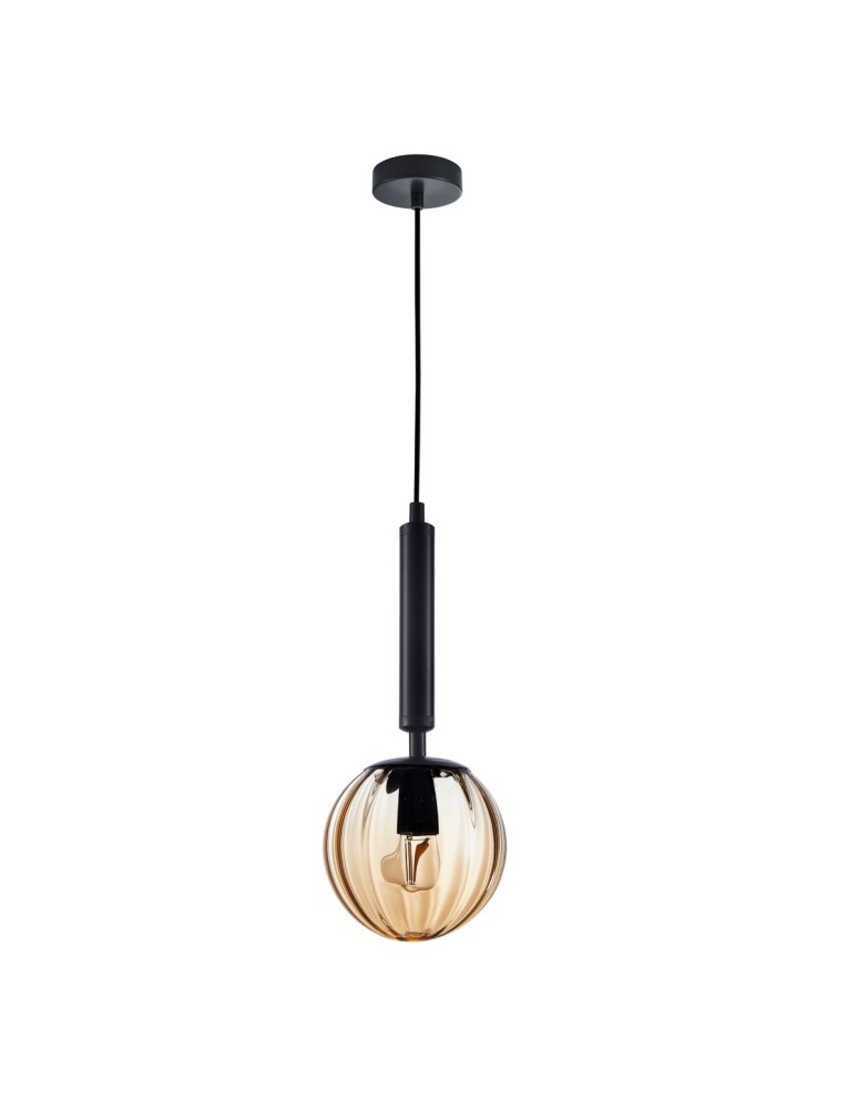 Pendant lamps - ITALUX Ravena Pendant E27 1x10W Black PND-2324-1 BK+AMB - product kolory-swiatla.pl 1