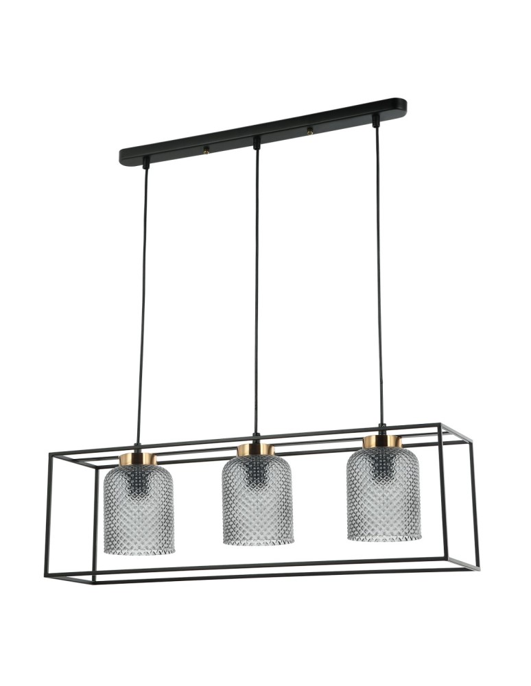 Loft pendant lamps - ITALUX Sinella Pendant E27 3x40W Black PND-23231-3-BK+SG - product kolory-swiatla.pl 1