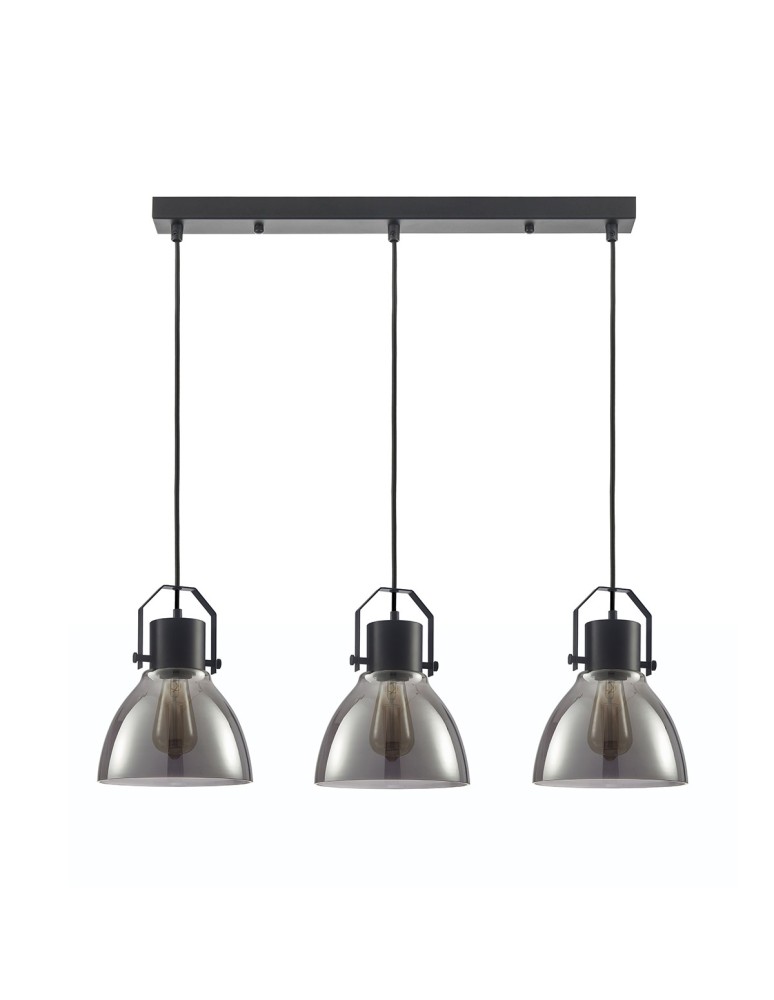 Loft pendant lamps - ITALUX Darlena Pendant E27 3x40W Black PND-22371-3-BK+SG - product kolory-swiatla.pl 1