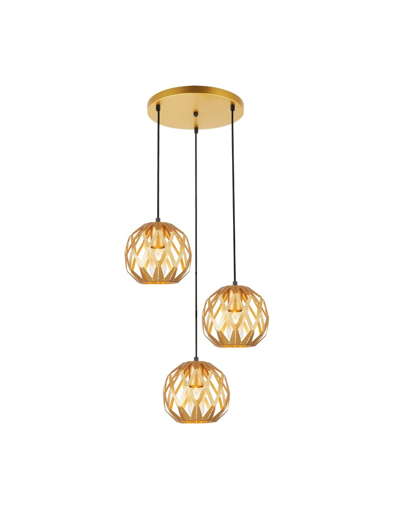 Pendant lamps - ITALUX Hilo Pendant E27 3x40W Gold PND-22341-3SA-GD - product kolory-swiatla.pl 1