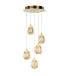 LED pendant lamps - ITALUX Huelto Pendant LED integrated 24W 3000K 1450lm Gold PND-22112132-5A-CHPN - product 1