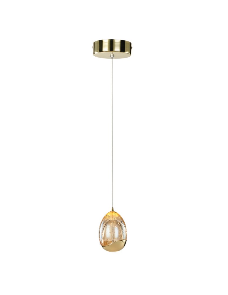 LED pendant lamps - ITALUX Huelto Pendant LED integrated 4.8W 3000K 290lm Gold PND-22112132-1A-CHPN - product kolory-swiatla.pl 1